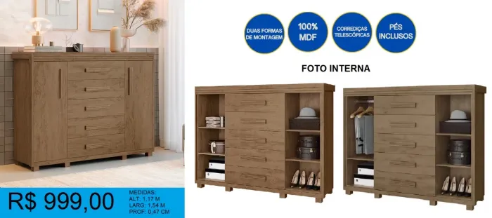 Cômoda - entrega e montagem gratuita!!