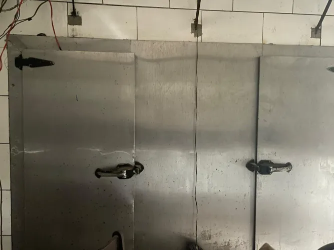 Porta inox dupla para câmara fria 