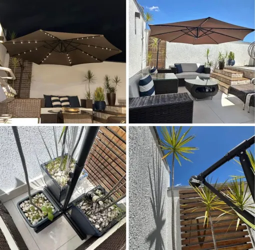 Ombrelone Lindo com Luz Solar Gira 360