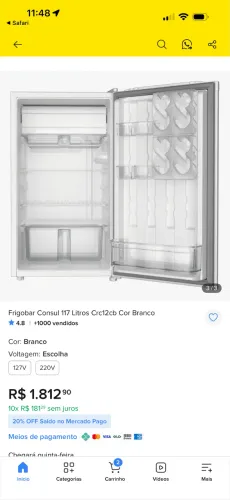 Frigobar cônsul / 3 meses de uso 