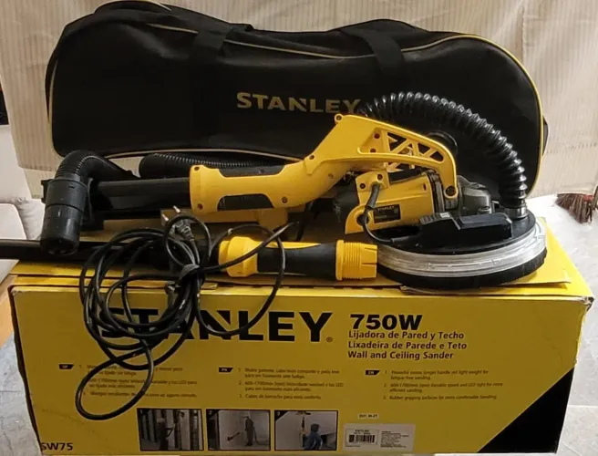 Lixadeira de Parede e Teto Stanley 750W SW75 Semi Nova + Bolsa e Acessórios