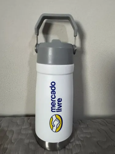 Garrafa térmica branca com alça 500ml
