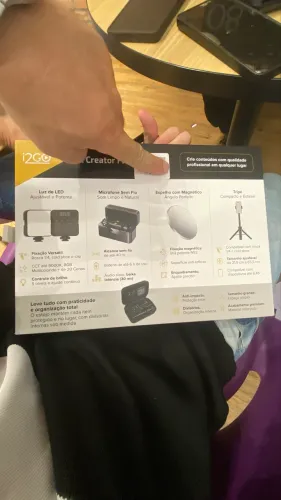 Kit gravador de voz e suporte 