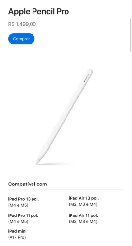 Caneta Pencil pro Apple
