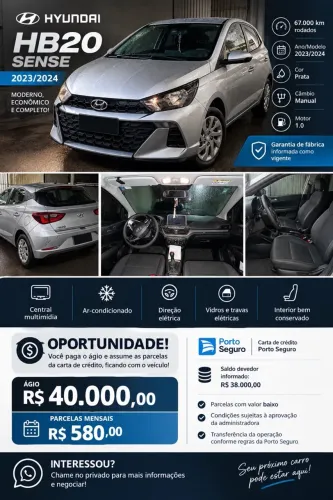 Hyundai HB20 Sense 1.0 Flex 12V MEC 2024