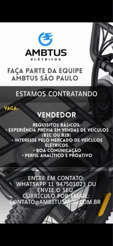 Vendedor de Bicicleta Elétrica e Moto Elétrica