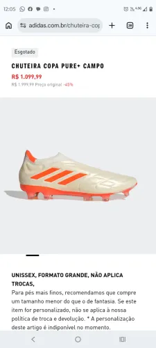 Chuteira Adidas Pure Copa Profissional