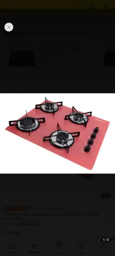 Cooktop rosa 4 bocas
