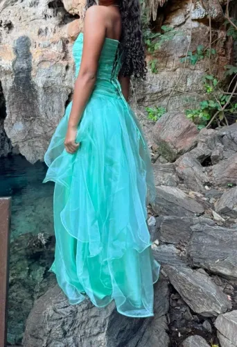 Vestido de festa - Verde água