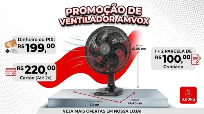 Ventilador Amvox 50cm