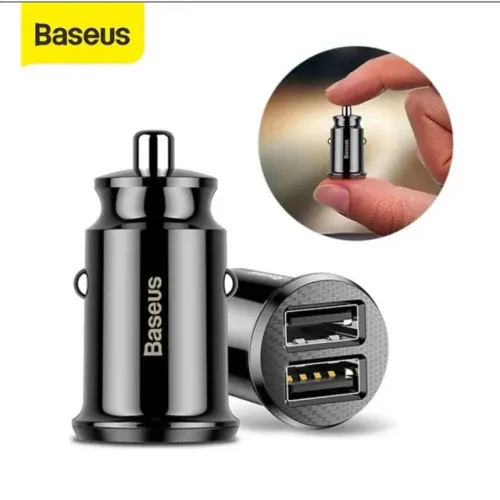 Carregador Veicular Baseus Mini Turbo USB duplo 
