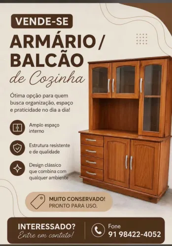 ARMÁRIO DE COZINHA MADEIRA