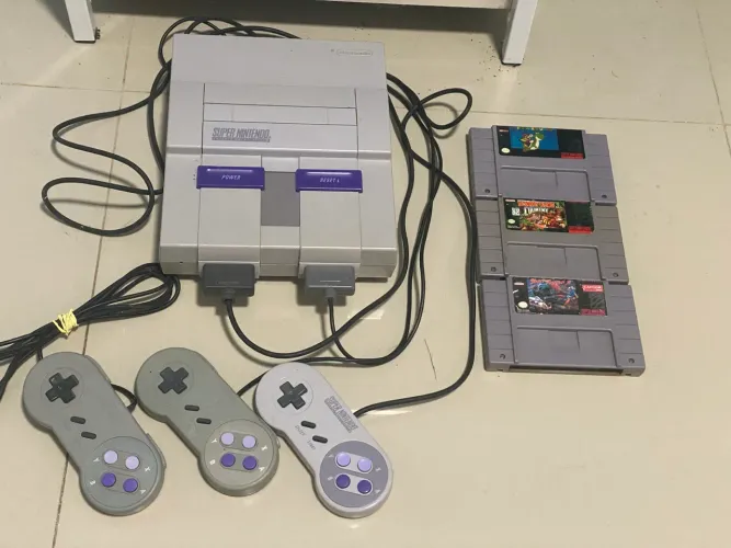 Super Nintendo original e completo