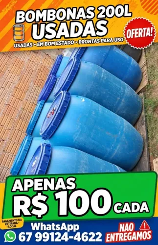 BOMBONAS 200L USADAS 200 litros higienizadas