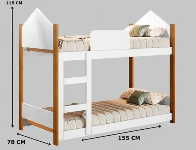 CAMA BELICHE INFANTIL COM ESCORREGADOR E COLCHÕES