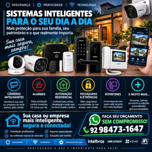 Câmeras de Segurança | Alarmes | Fechaduras | Automação | Interfone