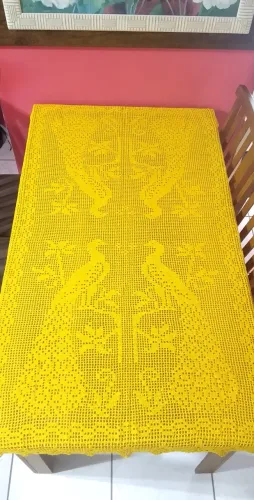 Toalha de mesa - Crochê Anne - Amarelo canário