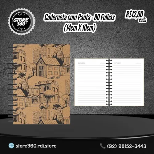 Caderneta com Pauta - 80 Folhas (14cm X 10cm)