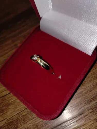 Anel Solitário em Ouro 18K (3 gramas) com BRILHANTE 3mm.Tamanho 18 GARANTIA VITALÍCIA