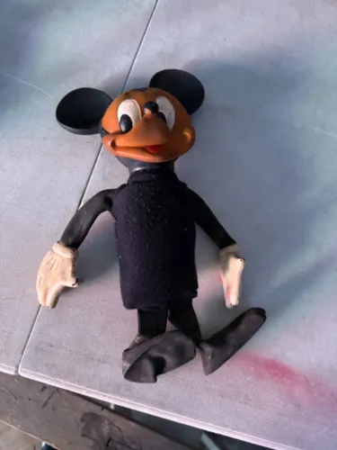 Mickey Mouse  Boneco Marca Plimplim Tipo Floc  brinquedo Anos 70 