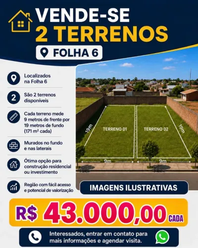 Pra vender logo de 50.000 por 43.000 cada terreno 