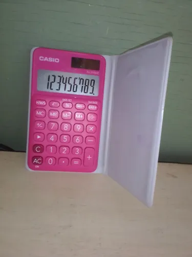 Máquina de cálculo Casio (rosa)