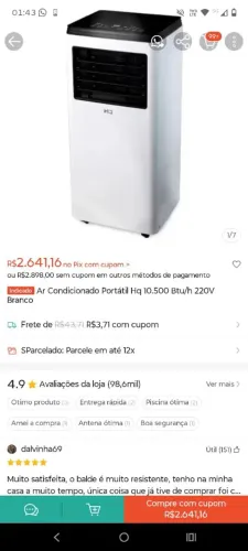 Ar condicionado portátil