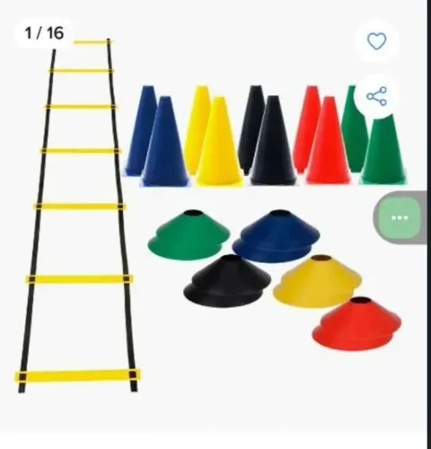 Kit treino funcional ZUI 10 pratos 10 cones escada