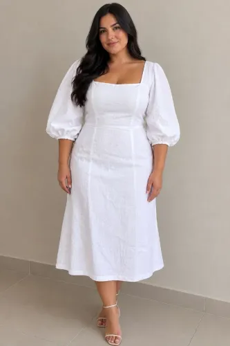Vestido branco midi plus size  GG - G1