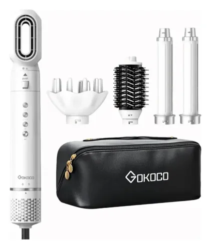 Secador De Cabelo Gd031 Com 5 Em 1 Escova Hot Air Styler Branco 127/220v