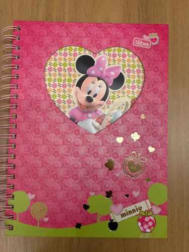 Caderno universitário capa dura Tilibra Minnie, 200 folhas. Nunca usado 