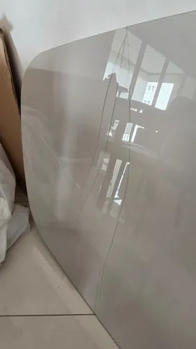 Apenas a tampa - Sala de Jantar Mesa 160x80cm Tampo MDF Laqueado com Vidro Laqueado