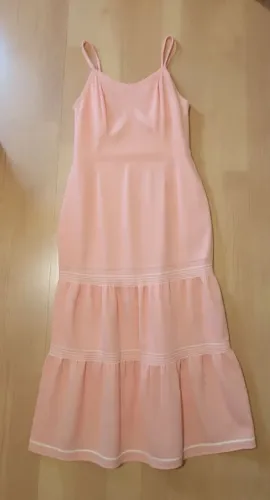 Vestido Midi Rosa Candy Babados Alcinha