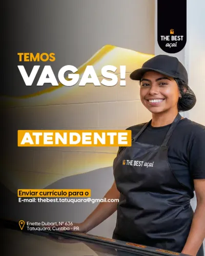 Atendente de loja, para trabalhar de Segunda a Sexta-feira