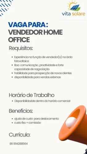Vaga para vendedor home office