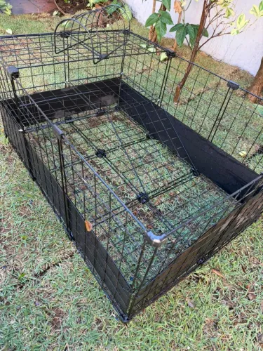 Cercado + Gaiola + Caixa Organizadora para Pequenos Animais
