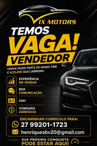Vaga para vendedor de veiculos