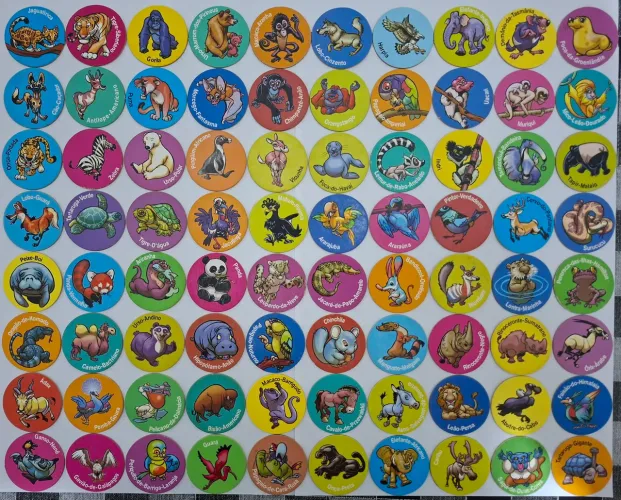 Coleção completa tazos animais em extinção