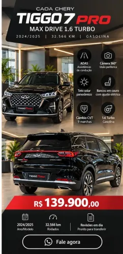 Chery Tiggo 7 Pro MAX Drive 1.6 Turbo 16V Aut. 2025