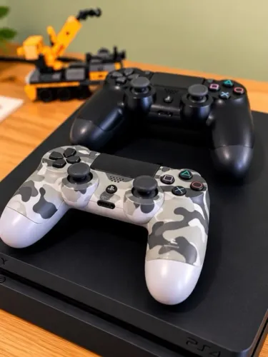 Console ps4 slim PlayStation 4 1Tb + 1 controle, caixa e manual