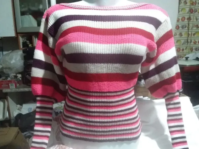 Blusa feminina trico colorida