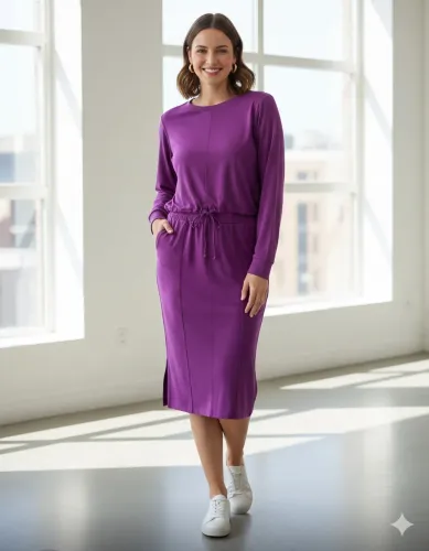 Conjunto M / G saia midi e cropped roxo NOVO