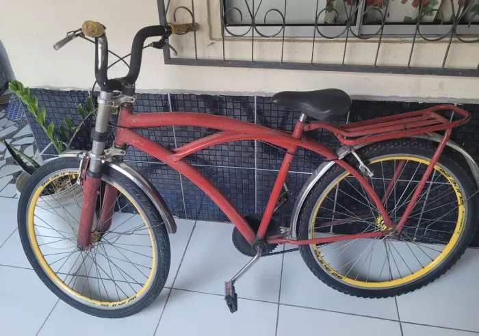 Bicicleta Estilo Beach Cruiser Vermelha Aro 26