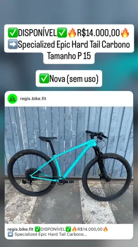 ?DISPONÍVEL?R$14.000,00? ?Specialized Epic Hard Tail Carbono Tamanho P 15 ?Nova (sem uso)