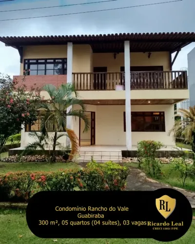 Vendo Casa em Condomínio de Luxo na Guabiraba, 300 m², 05 quartos aceita apartamento como