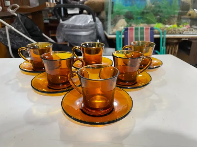 Louça Conjunto 6 Xícaras de Café com Pires Âmbar Duralex 