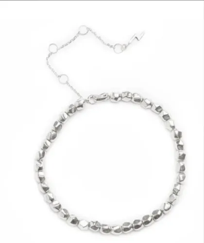 choker skull joias glam life prata 925