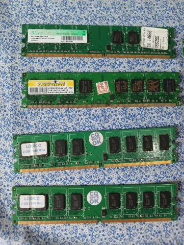 Lote de Memórias RAM DDR2 1GB e 2GB - Kingston, Markvision, Apacer e outras