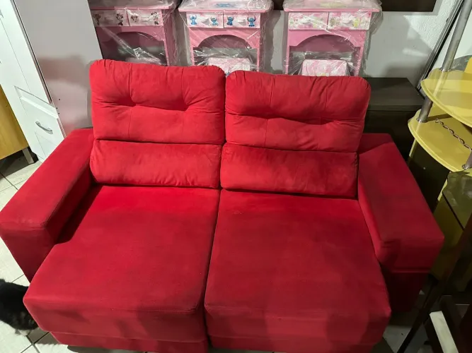 Sofá retrátil de 2 lugares comprimento 1,80 largura 77 altura das costas 81