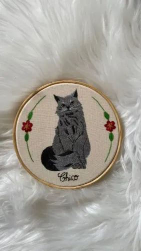 Bastidor Pet Bordado a Mão